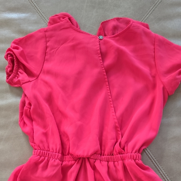 Guess Kids Bright Pink Ruffle Romper - Picture 6 of 6